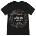 Square Root Of 5625 75th Birthday Math T-Shirt Funny product image 1