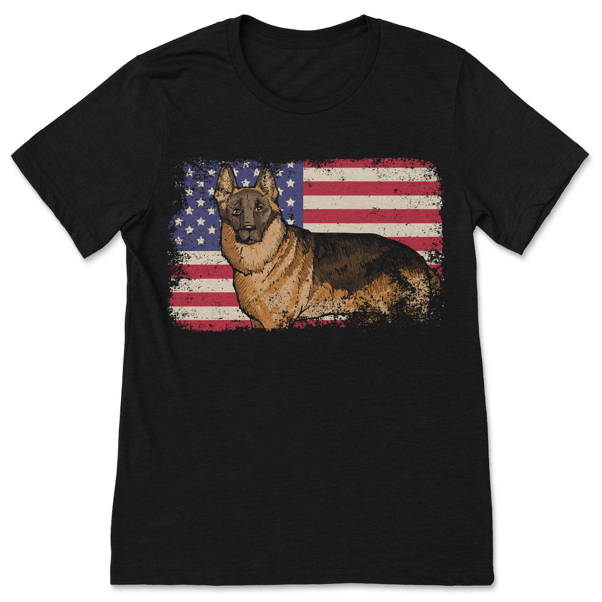 American Flag German Shepherd Dog Vintage T-Shirt, Mom Mama product image 1