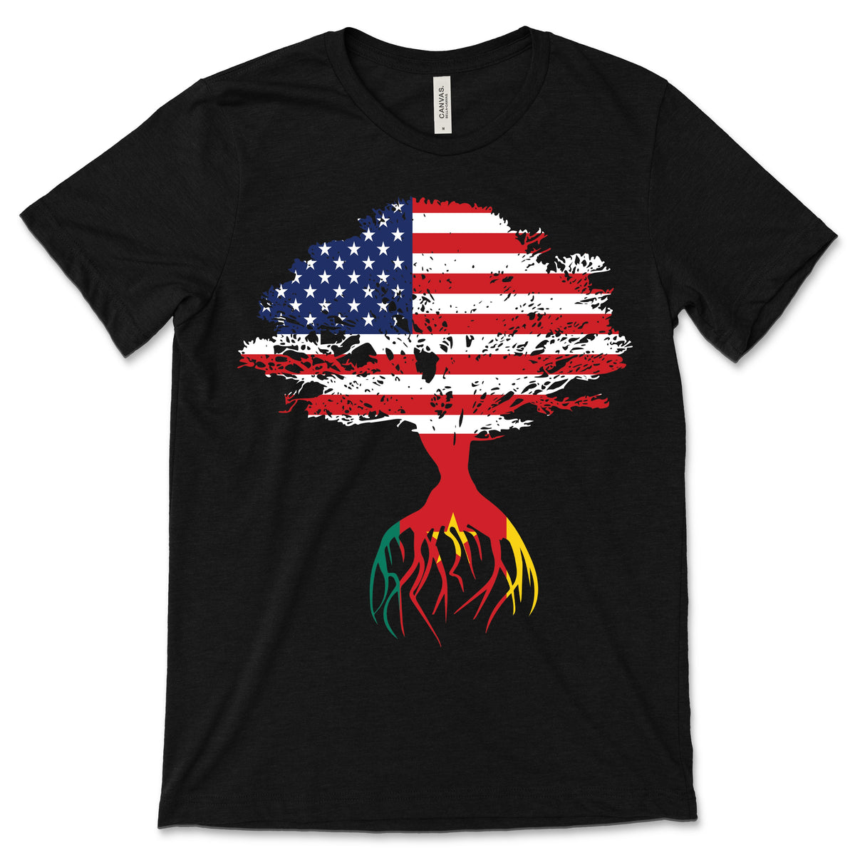 American Flag Cameroonian Roots Cameroon T-Shirt product image 1