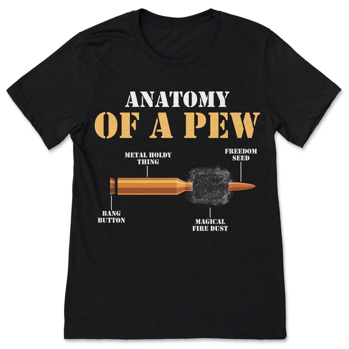 Anatomy Of A Pew Funny Weapon Gun Bullet Proof T-Shirt product image 1
