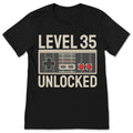 Level 35 Unlocked Gamer Birthday T Shirt Retro Controller product image 1