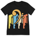 Retro Bass Clef Guitar T-Shirt Vintage Music Note Player product image 1
