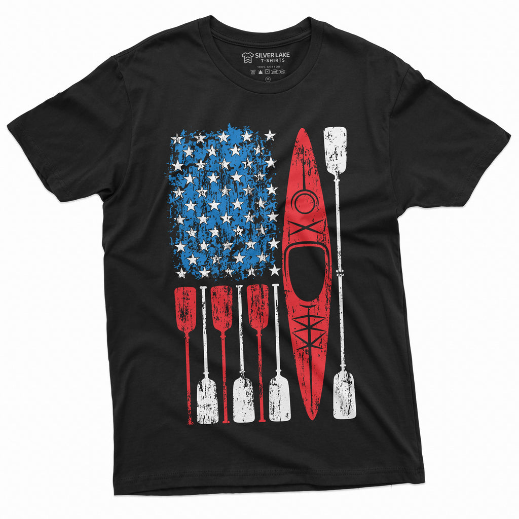 US Flag Kayaking T-shirt Kayak Sports Unisex Mens Womens product image 9