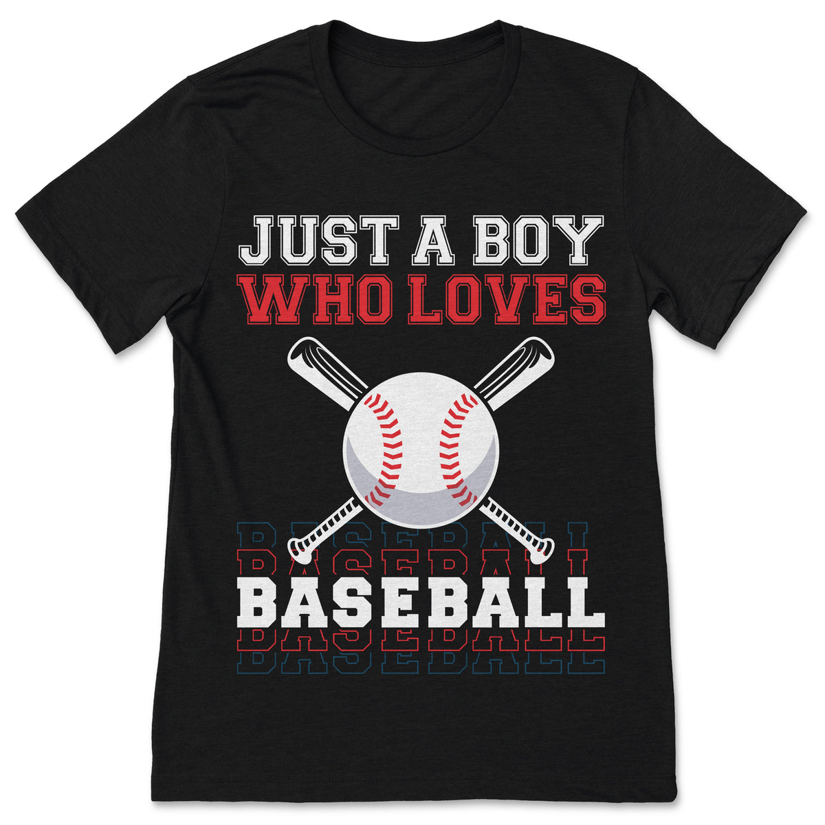 Just A Boy Who Loves Baseball T-Shirt Youth Player Sports product image 1