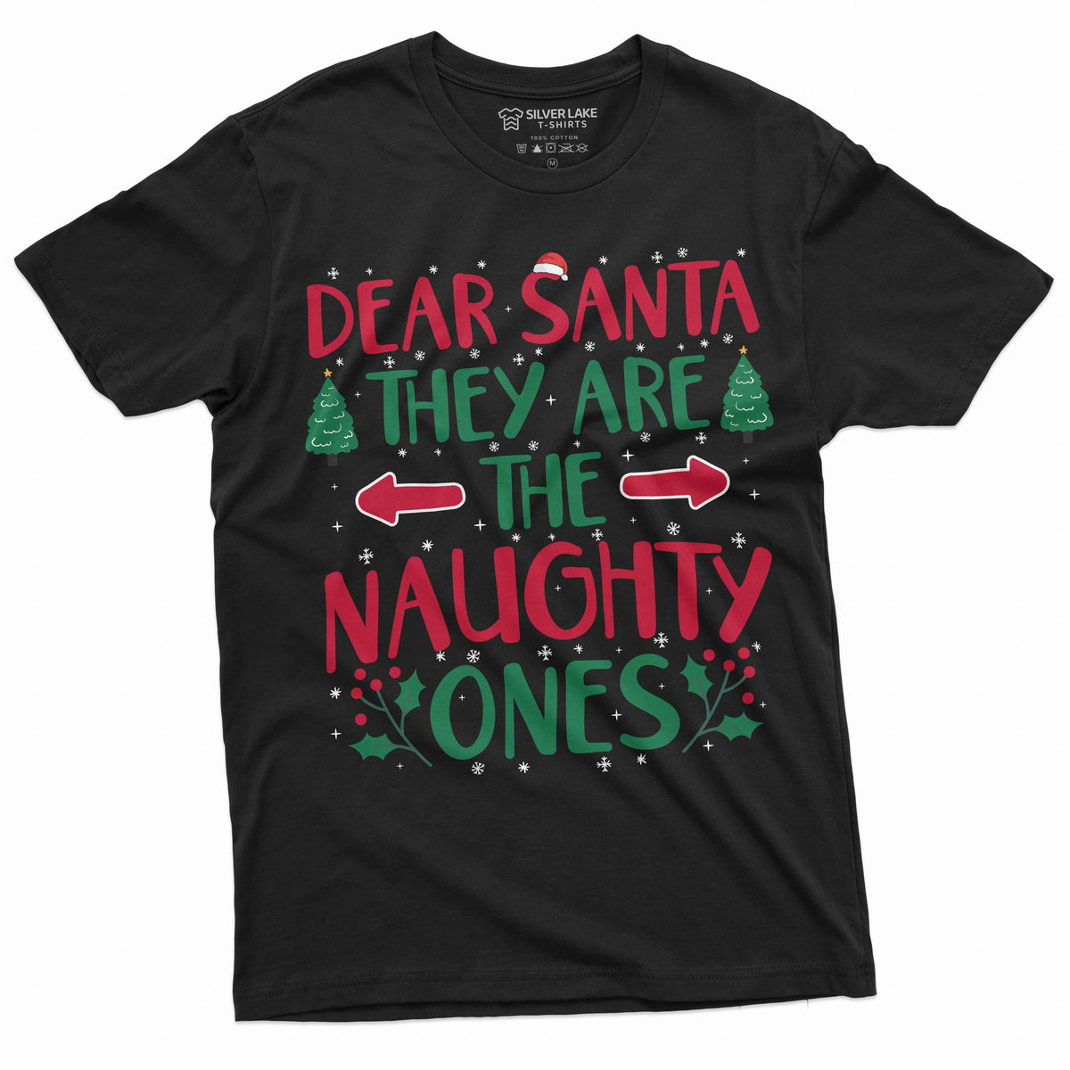 Men's Funny Christmas Santa List T-shirt they are naughty product image 1