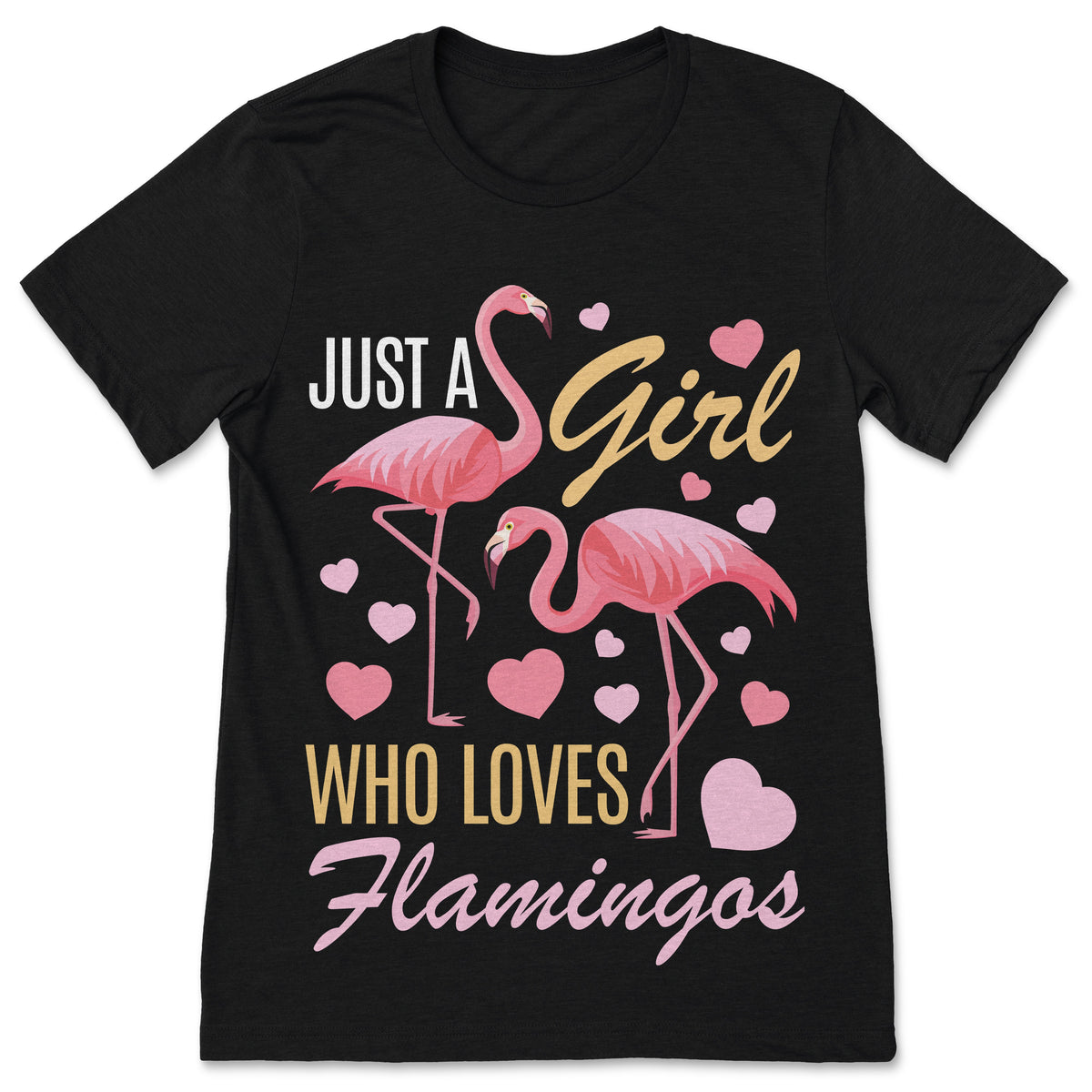 Just a girl who loves Flamingos Cute Gift T-Shirt, Pink product image 1
