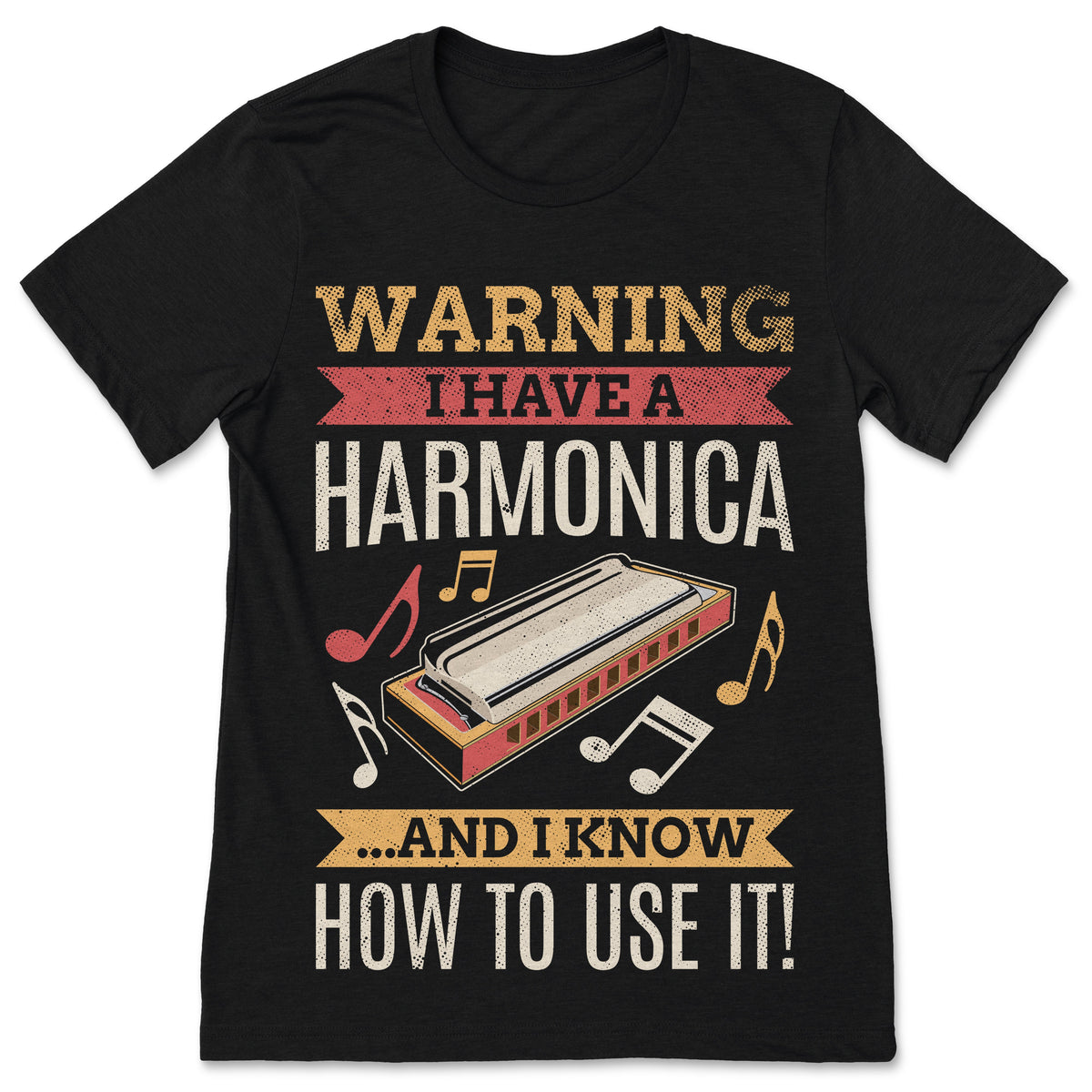 Harmonica Vintage Retro Player Gift T-shirt, Harmonic product image 1