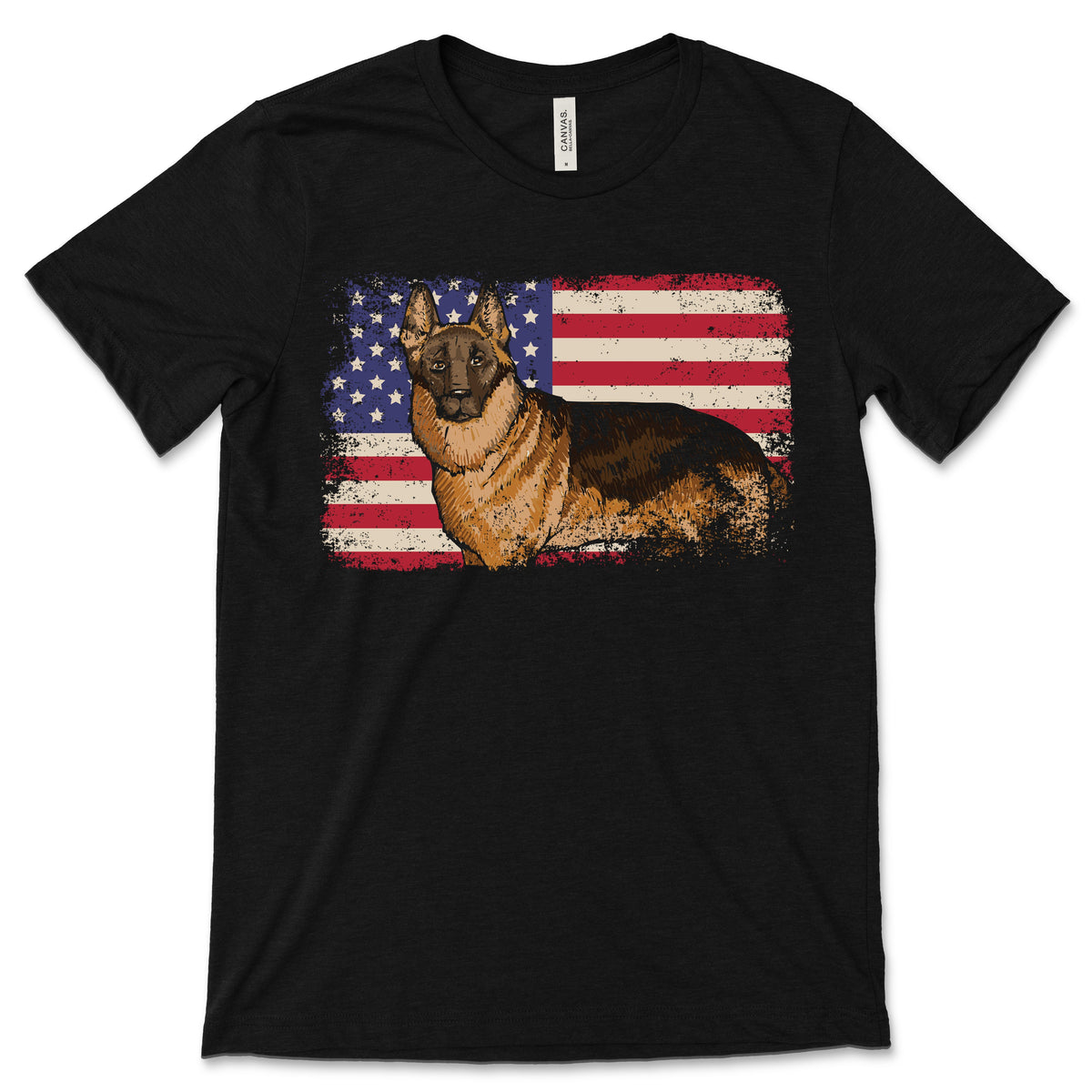 American Flag German Shepherd Dog Vintage T-Shirt, Mom Mama product image 1