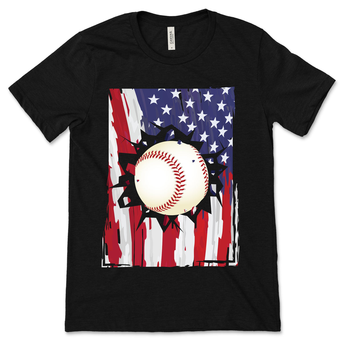 American Flag Baseball Patriotic USA T-Shirt, Gift For Game product image 1