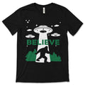 Alien Bigfoot T-Shirt, UFO Ancient Aliens Shirt, Flying product image 1