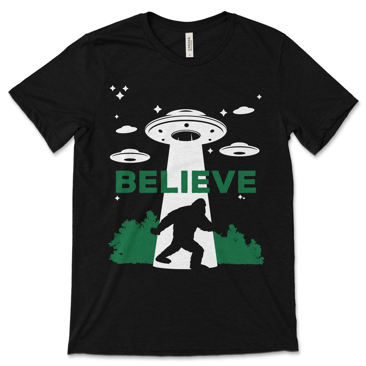 Alien Bigfoot T-Shirt, UFO Ancient Aliens Shirt, Flying product image 1