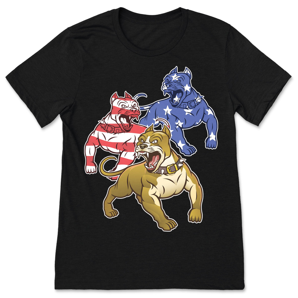 American Flag Pit Bull Dog T-Shirt, Pitbull Mom Mama Dad T product image 1