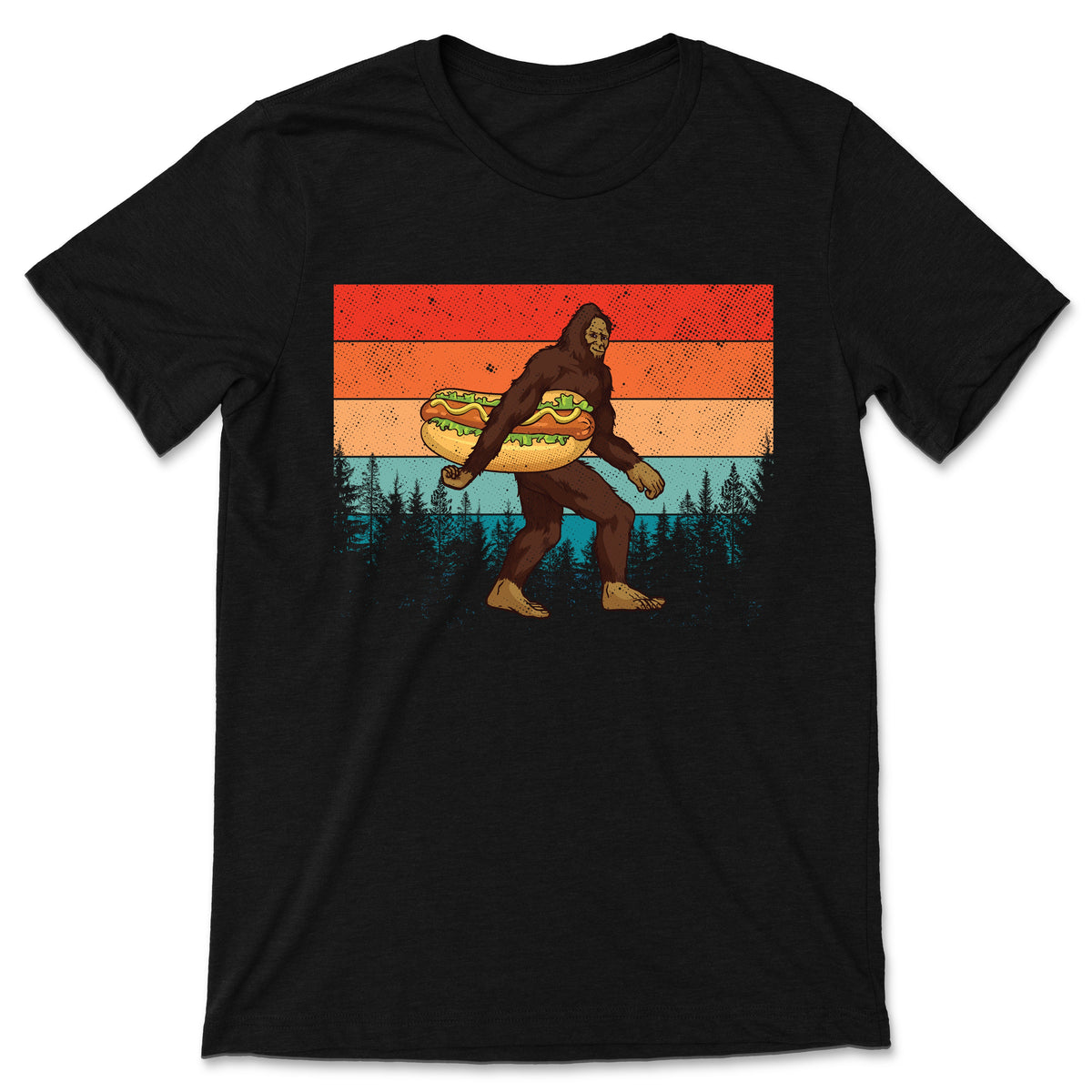 Bigfoot Sasquatch Yeti Hot Dog T-Shirt, Funny Hotdog Lover product image 1