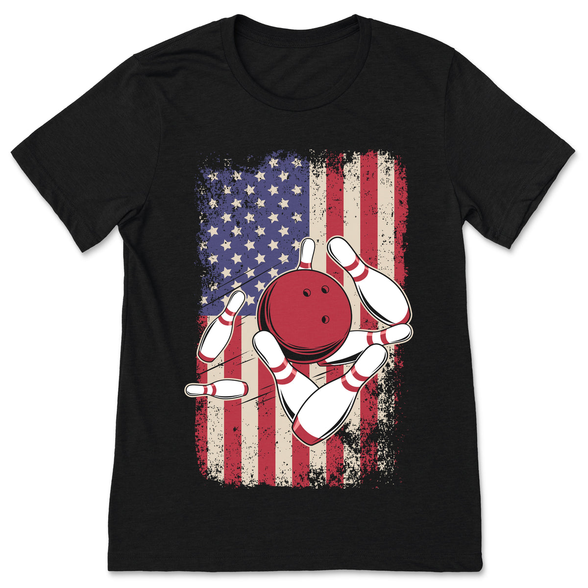 American Flag US Bowling Ball Pin T-shirt, Player Gift product image 1