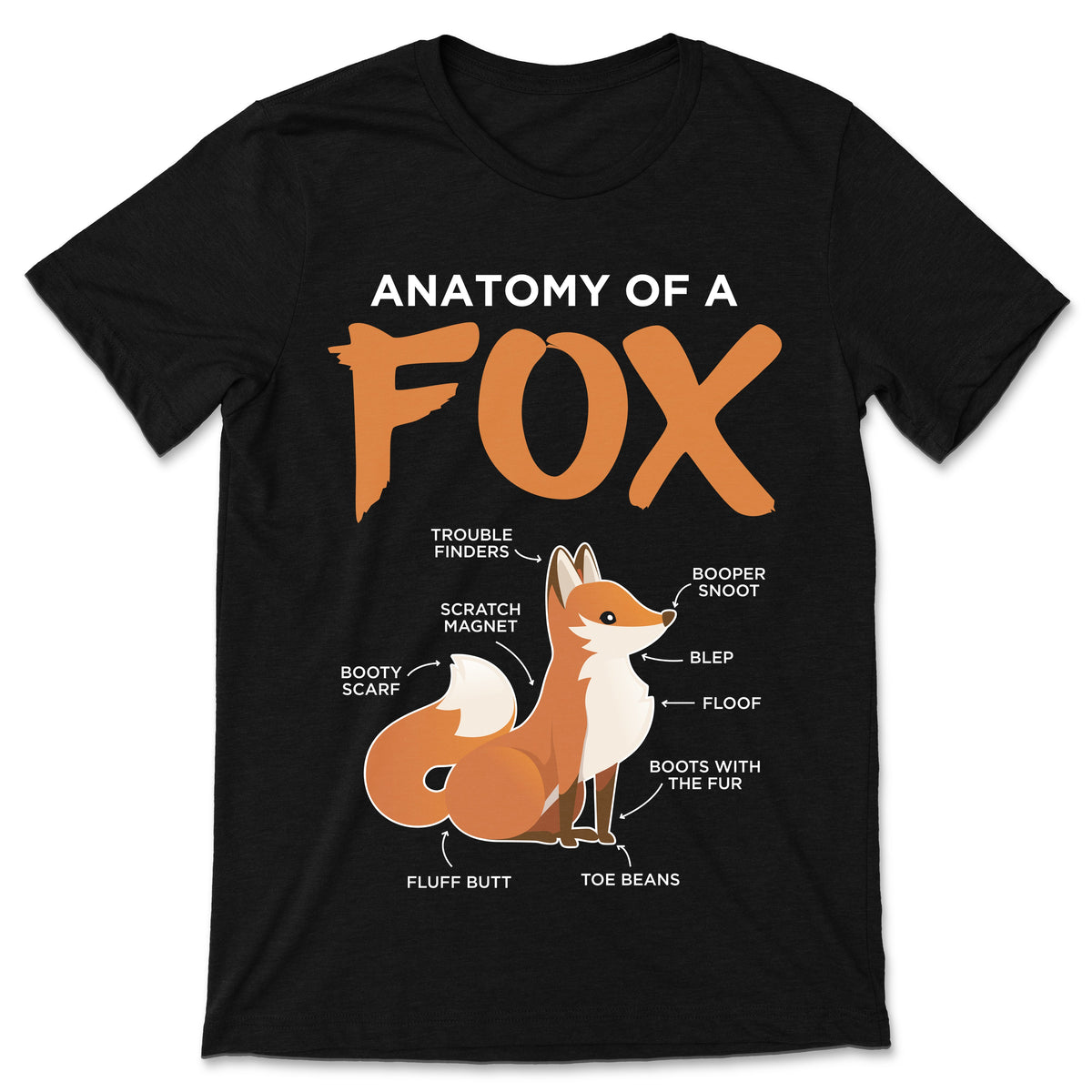 Anatomy Of A Fox Funny T-Shirt, Red Foxes Lovers, Adorable product image 1