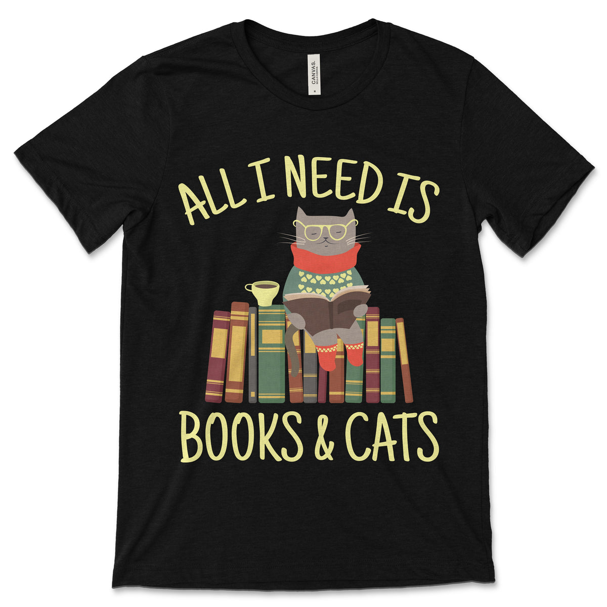 All I Need Is Books And Cats Gift T-Shirt, Reading Lover product image 1