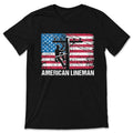 American Flag USA Patriotic Lineman Vintage T-Shirt product image 1