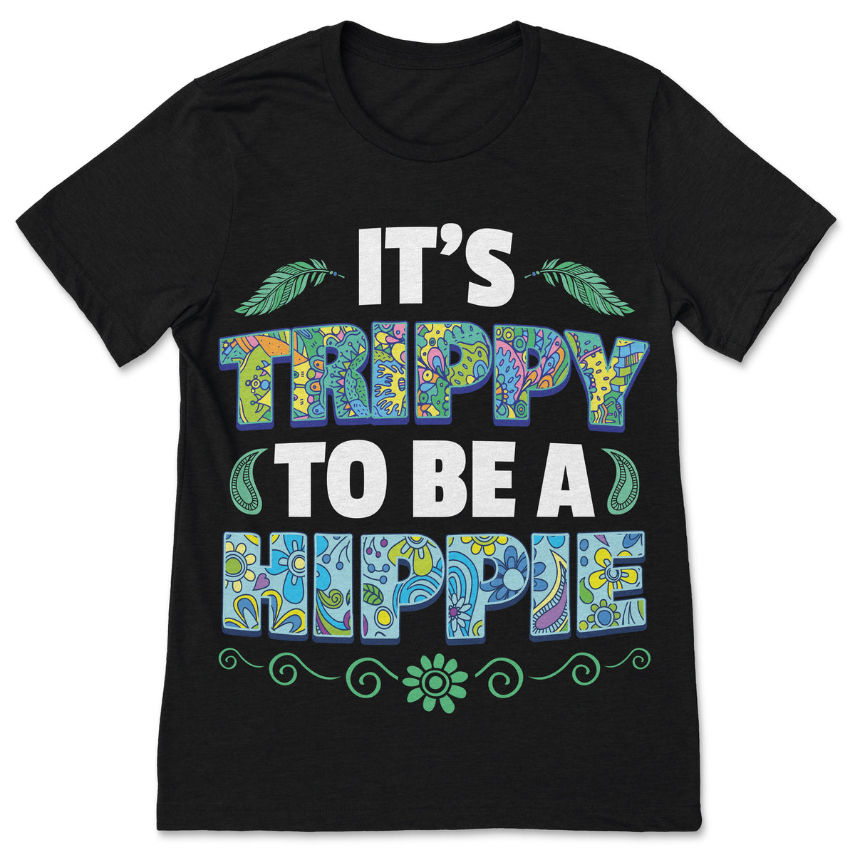 It's Trippy To Be Hippie Peace Shirt, Vintage Retro Costume product image 1