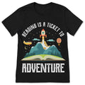 Reading Space Rocket Shirt, Book Lover Tee, Librarian product image 1