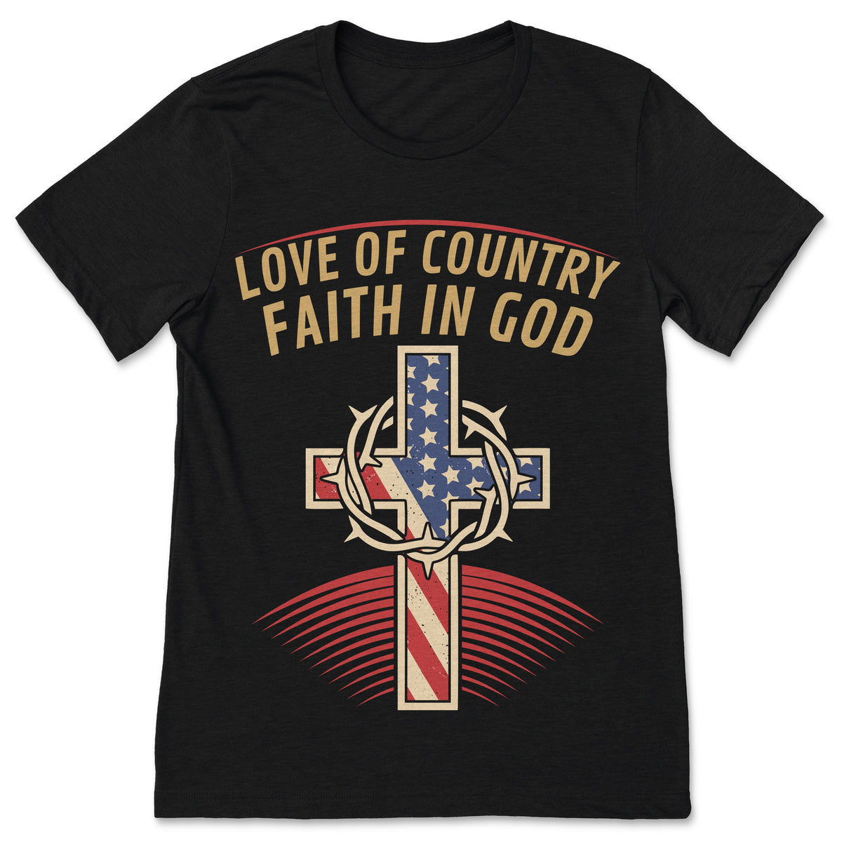 Love Of Country Faith In God T-Shirt Patriotic Christian product image 1