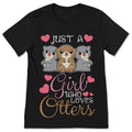 Just A Girl Who Loves Otters Cute T-Shirt, Otter Lover product image 1