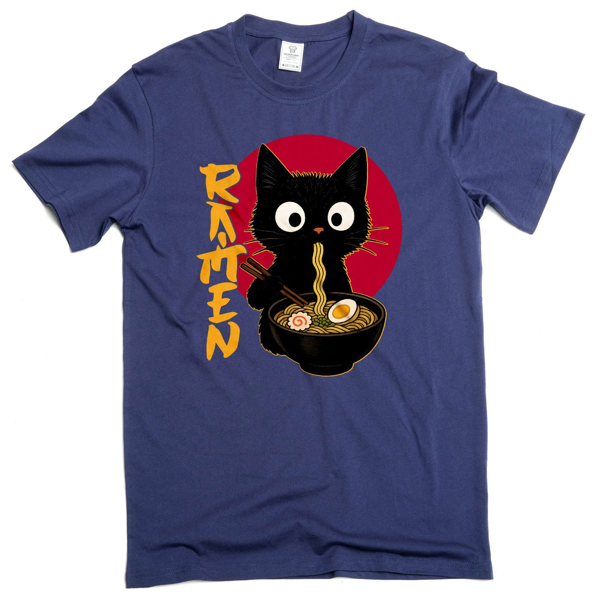 Men's Funny Ramen cat T-shirt eating pet food Tee product image 3