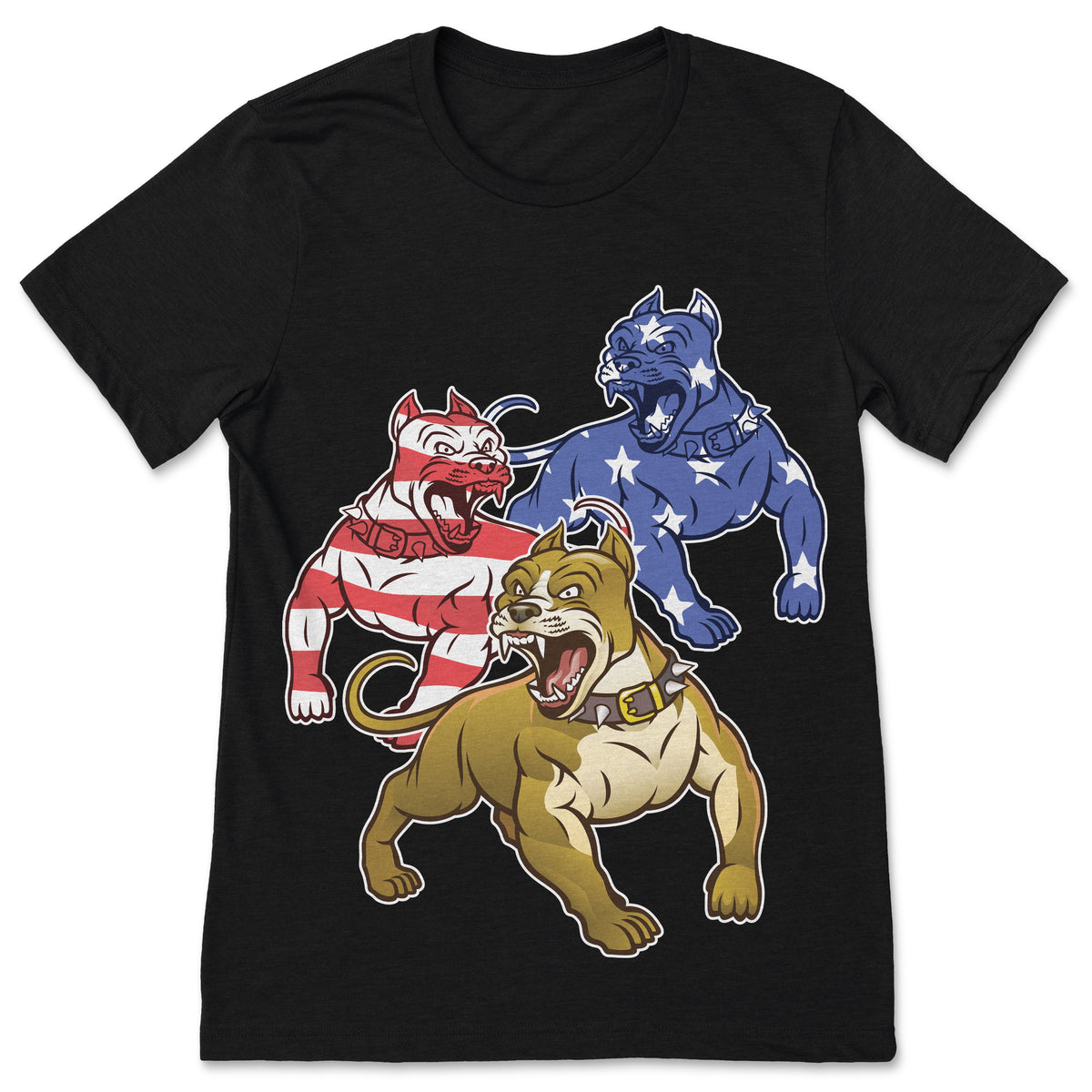 American Flag Pit Bull Dog T-Shirt, Pitbull Mom Mama Dad T product image 1