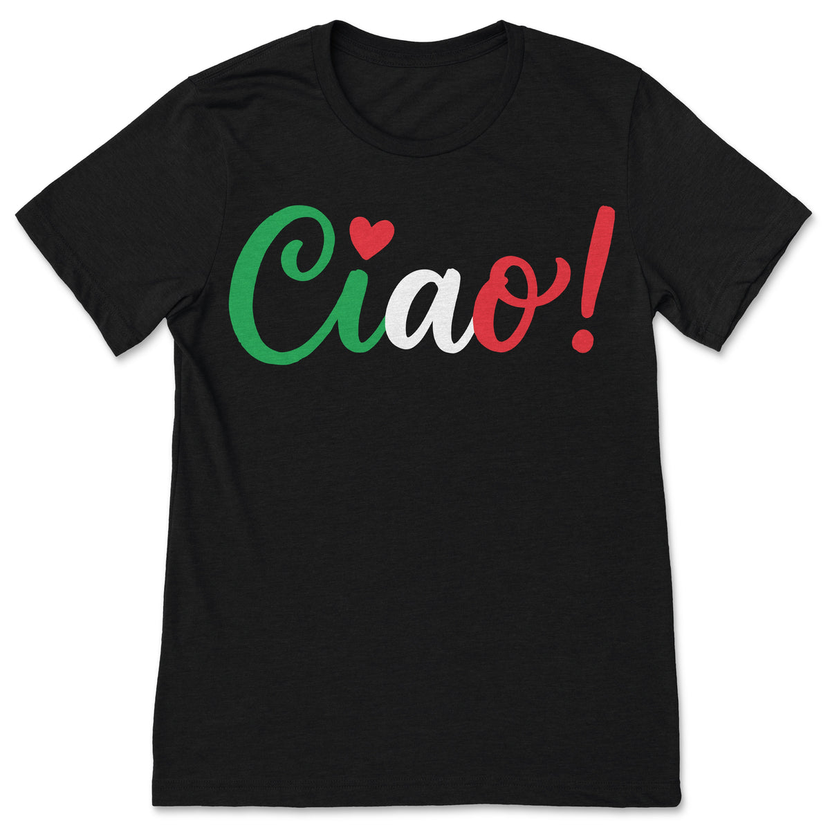 Ciao! Greeting in Italian Flag Colors Cute T-Shirt Italy product image 1