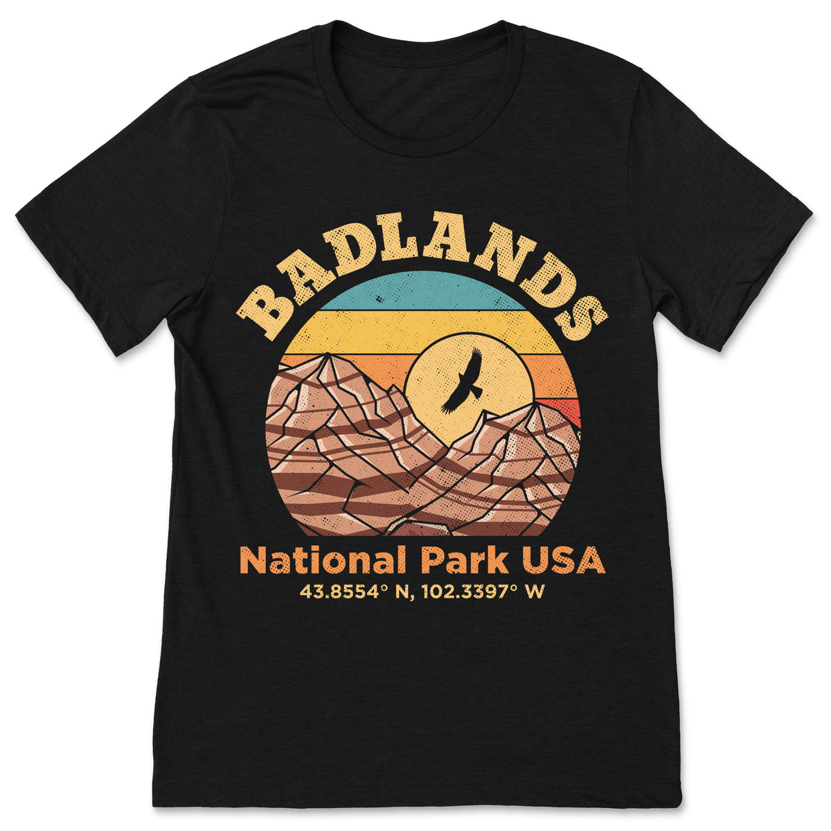 Badlands US National Park Vintage T-Shirt, South Dakota USA product image 1