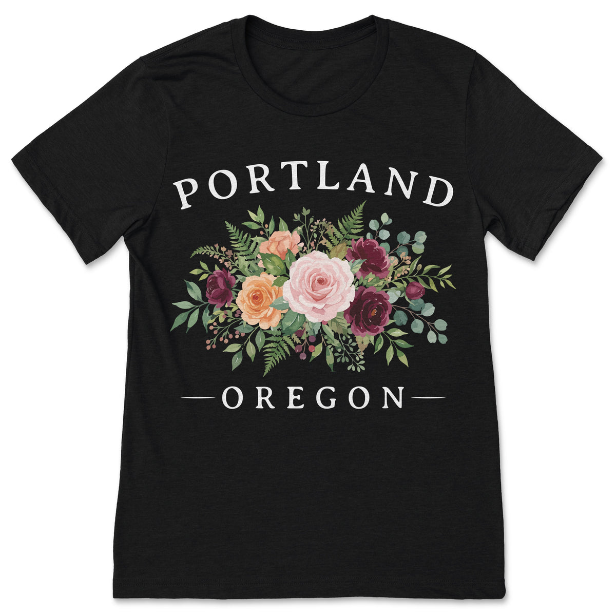 Portland Oregon Women Rose Flower Gardeners T-Shirt Floral product image 1