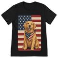 Golden Retriever American Flag Bandana T-Shirt Patriotic product image 1