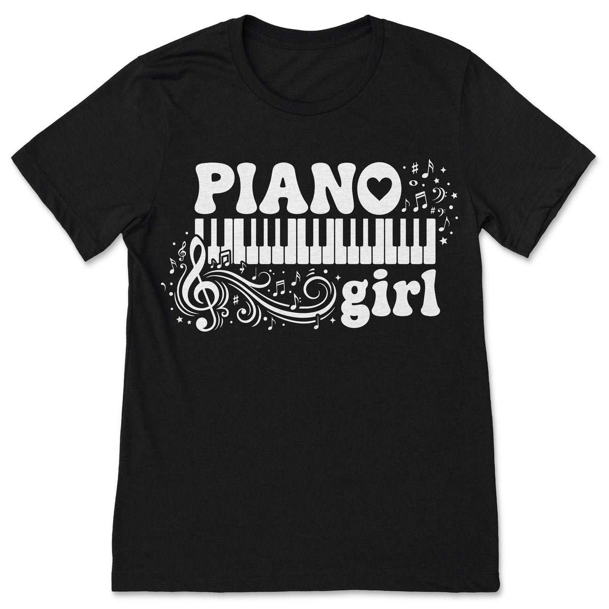 Piano Girl T-Shirt Musician Pianist Keyboard Player Music product image 1