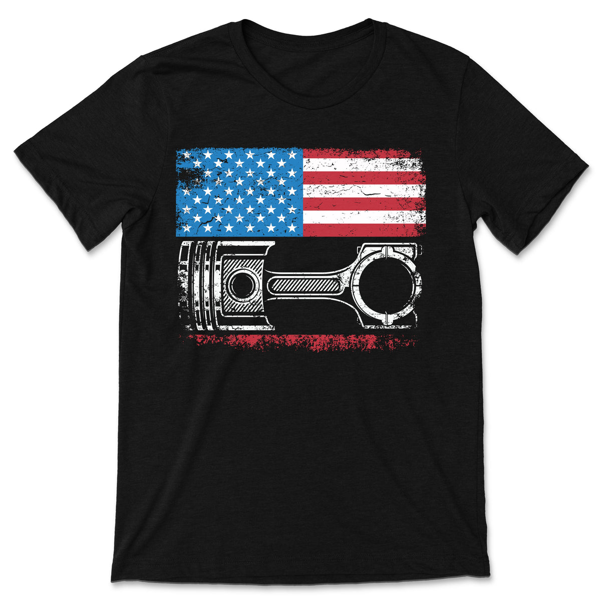 American Flag Patriotic Cars T-Shirt, Car Mechanic product image 1