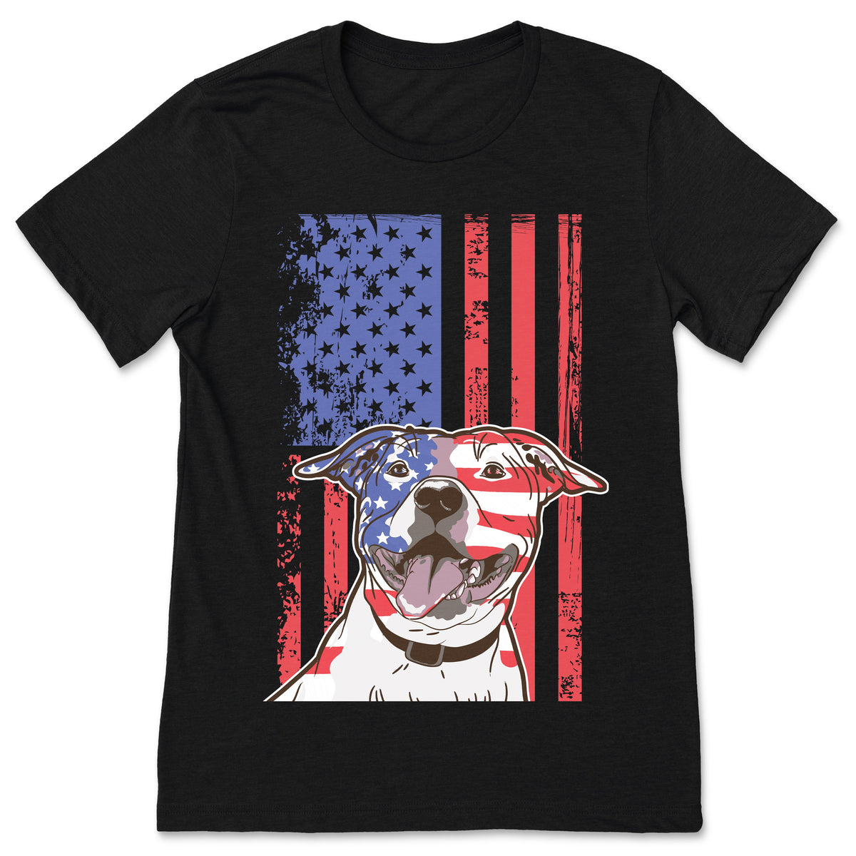 American Flag Pit Bull Dog T-Shirt, Pitbull Mom Mama Dad T product image 1