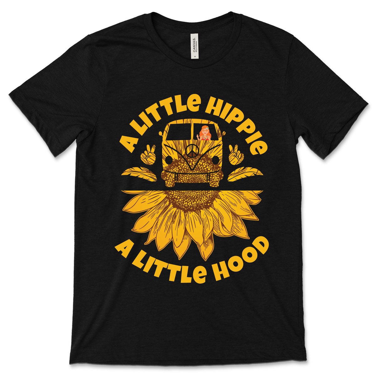 A Little Hippie A Hood Sunflower Peace Shirt, Vintage Retro product image 1
