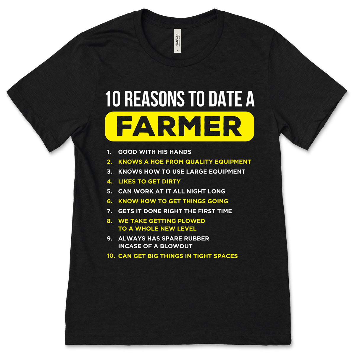 10 Reasons To Date A Farmer Gift T-Shirt, Funny Farming product image 1