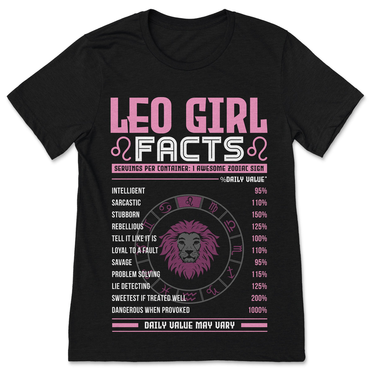 Leo Girl Lion Horoscope Zodiac Astrological Sign T-Shirt product image 1