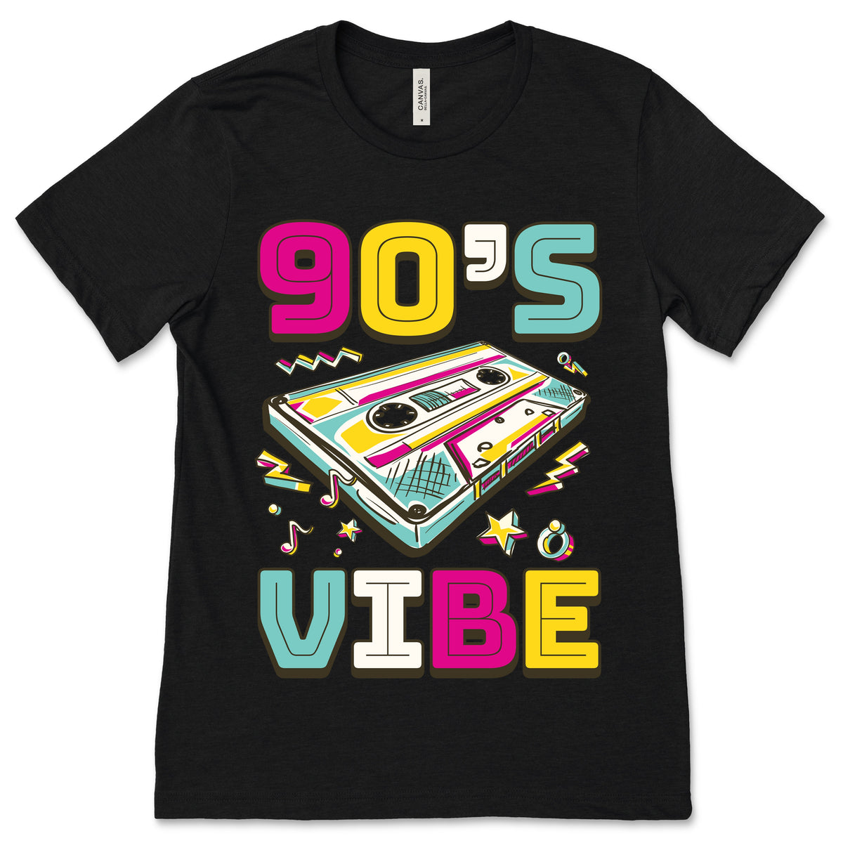 90s Old School Vibes Funny Cassette T-Shirt, Vintage Retro product image 1
