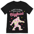 Just a Girl Who Loves Bigfoot T-Shirt, Funny Shirts, Cute product image 1