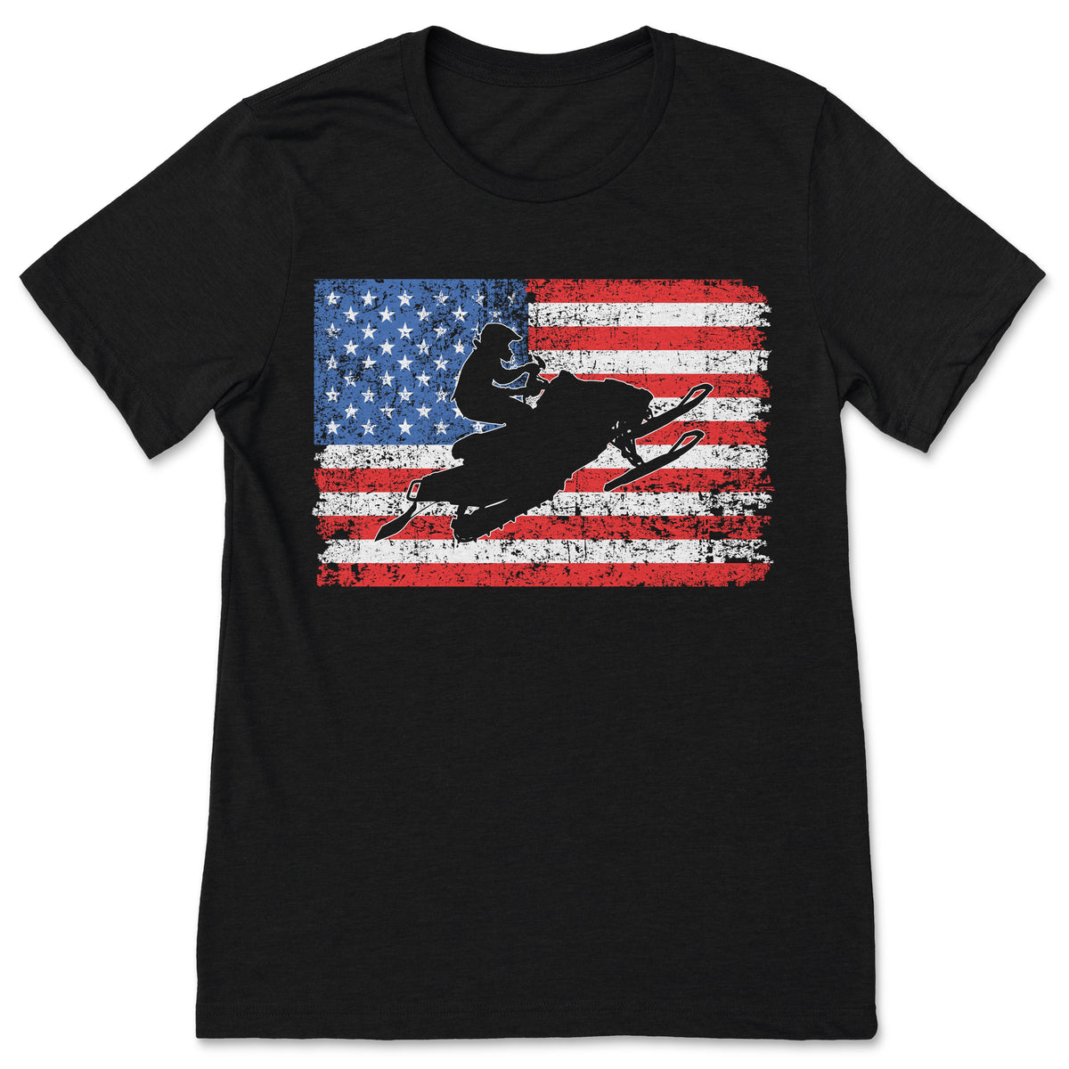 American Flag Snowmobile Snowmobiling Rider Patriotic product image 1