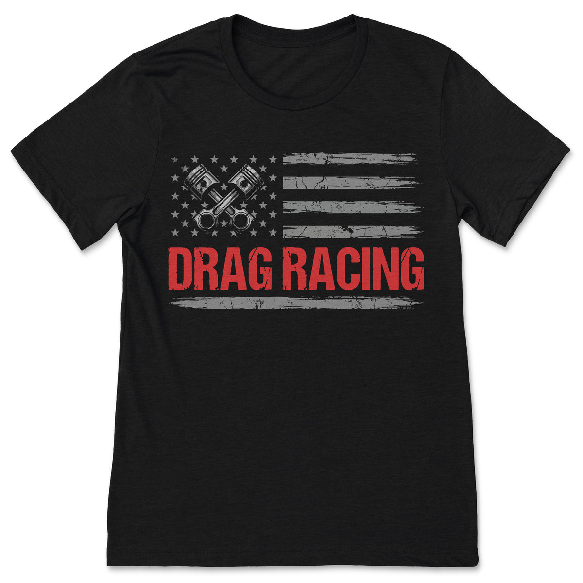 American Flag Drag Racing Car Lover Gift Idea T-Shirt product image 1