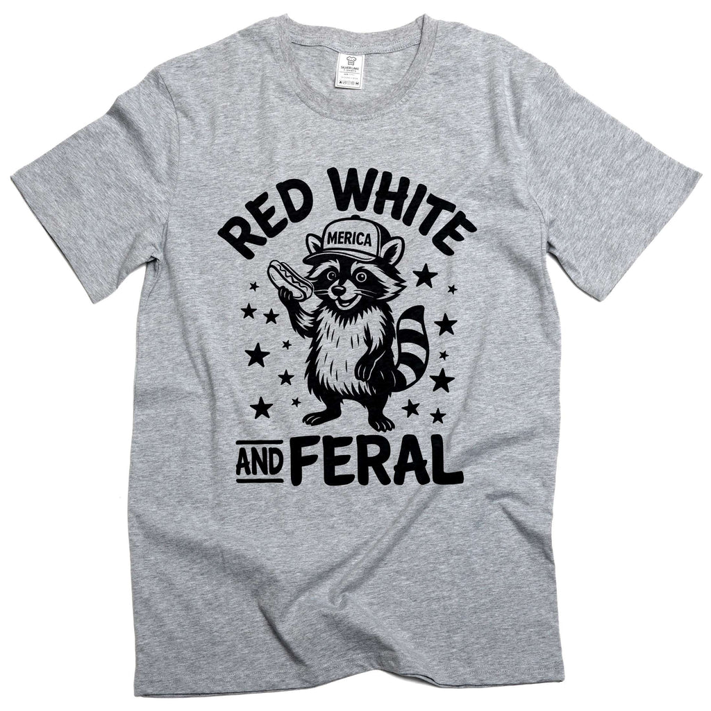 Funny 4th of July Shirt, Feral Raccoon Tee Red White and product image 5