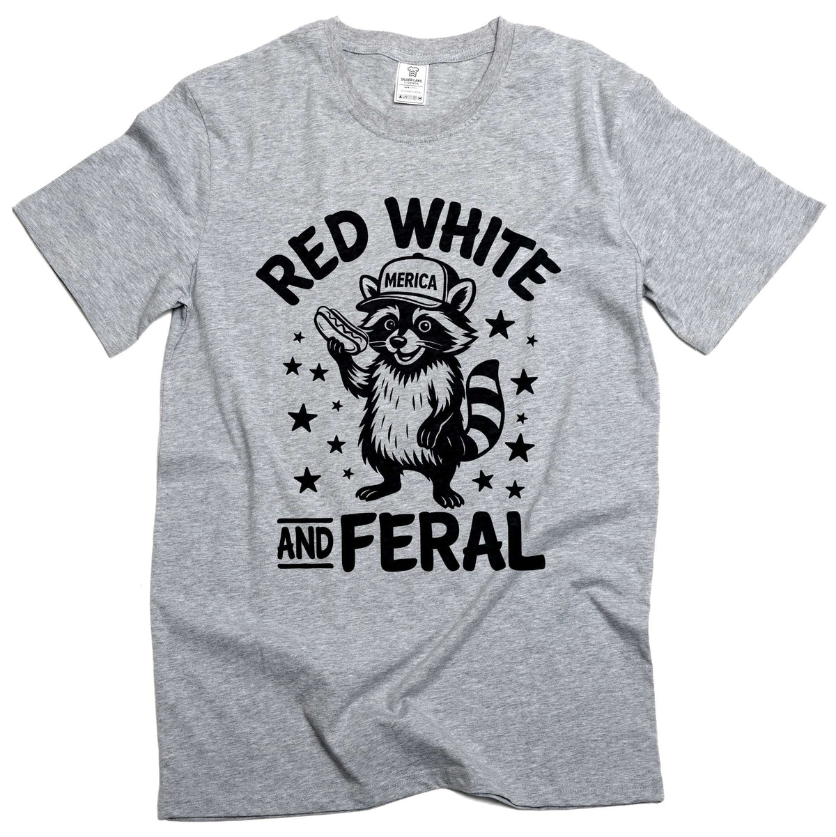 Funny 4th of July Shirt, Feral Raccoon Tee Red White and product image 5