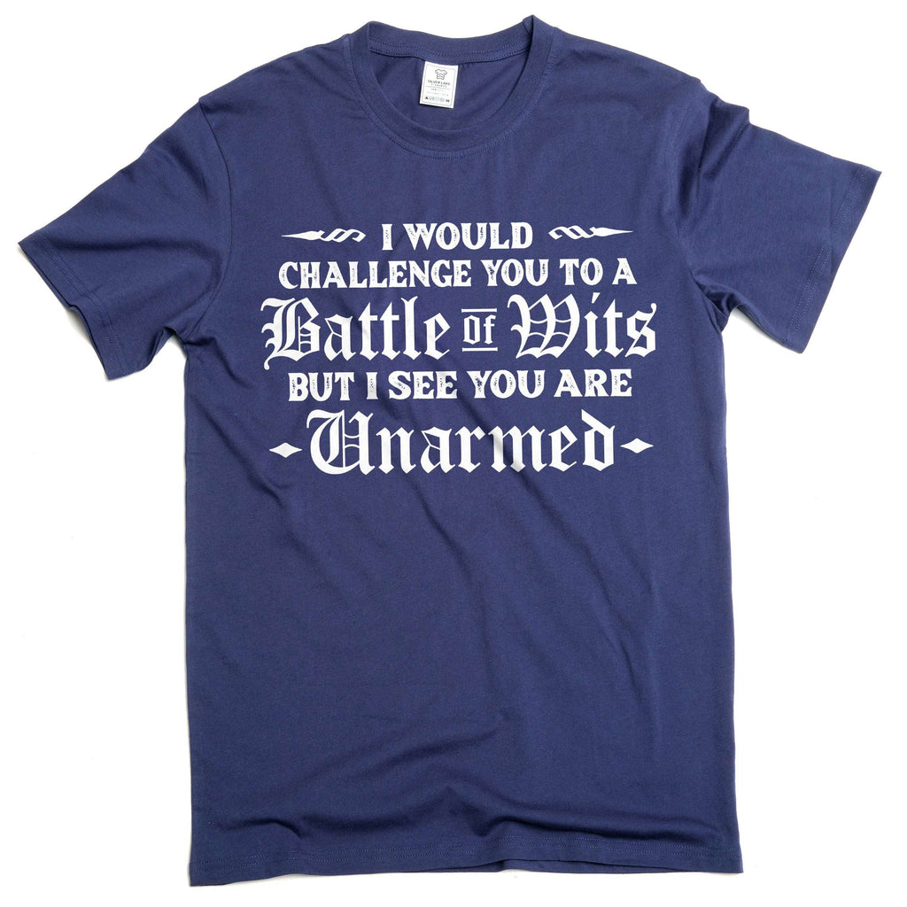 Funny insult dual battle of wits T-shirt humorous birthday product image 3