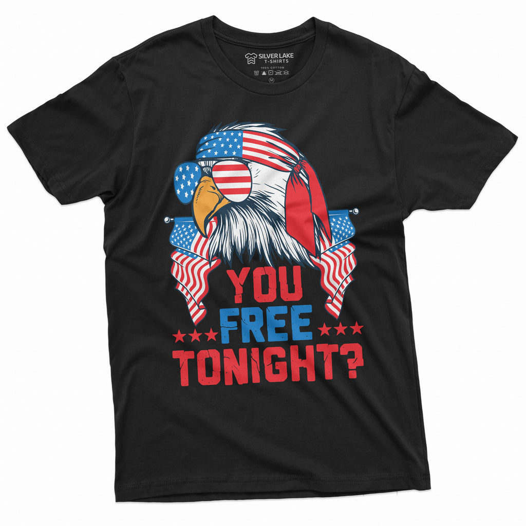 Men's 4th of July Funny Eagle You Free Tonight Teeshirt product image 8