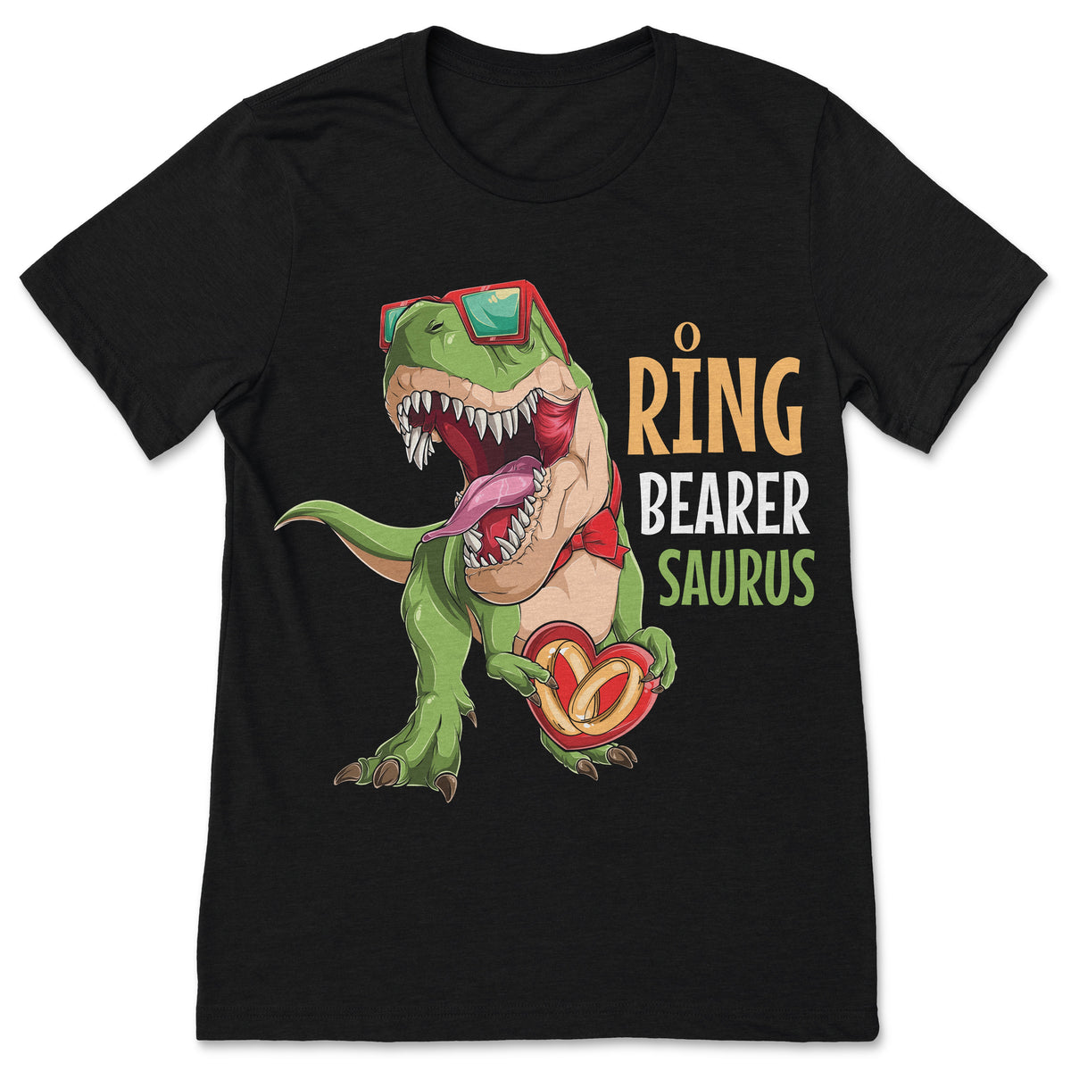 Ring Bearer Saurus Tux T Rex Dinosaur Wedding Gift T-Shirt, Boys Girls Rings Shirts, Present For Kids Youth Men, Wedding Party Outfit Tees,