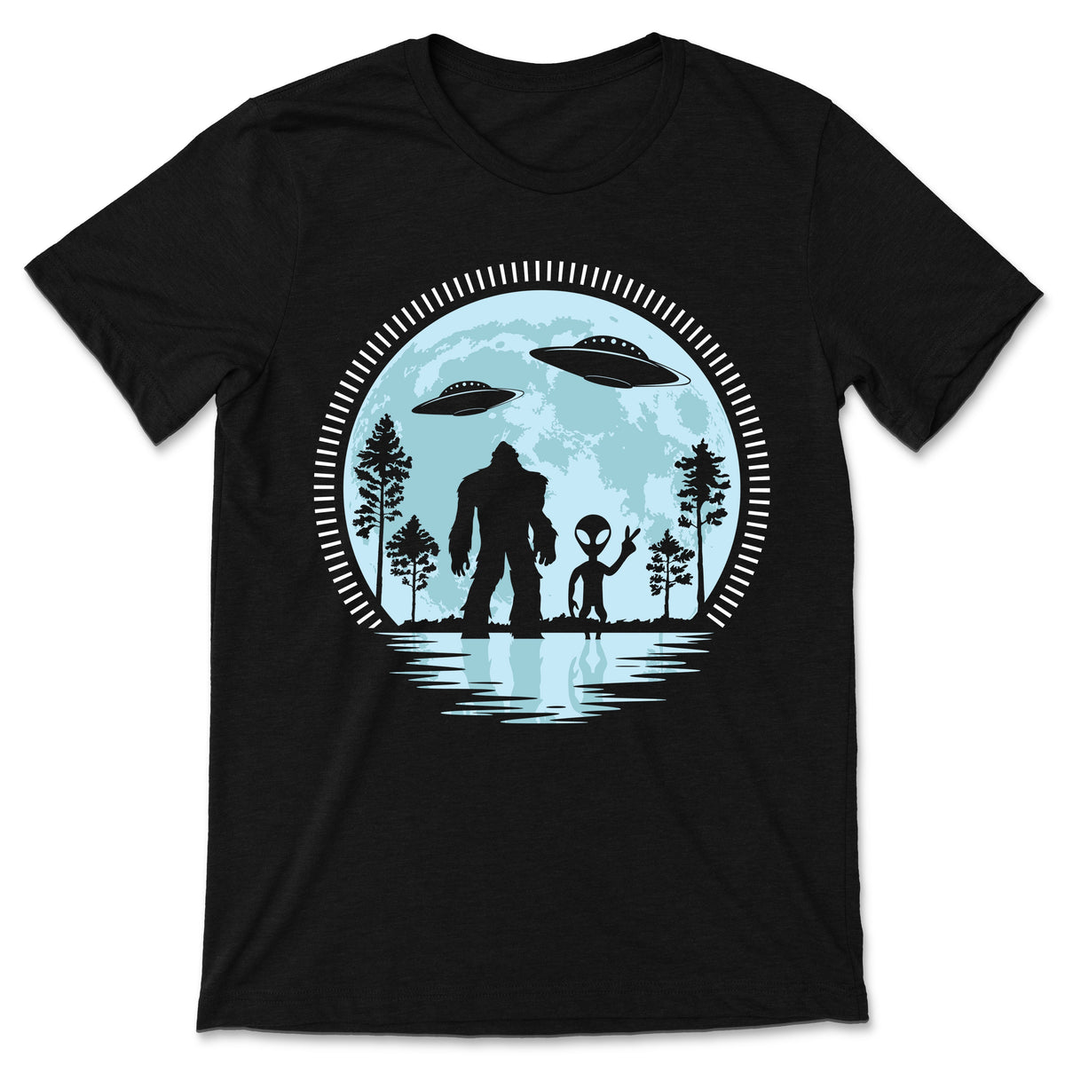 Bigfoot Sasquatch Yeti Alien Funny Hide And Seek T-Shirt product image 1
