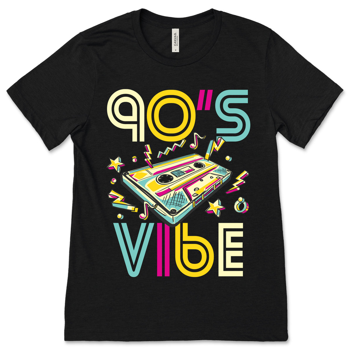 90s Old School Vibes Funny Cassette T-Shirt, Vintage Retro product image 1