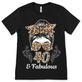 40 Years Old Fabulous Messy Bun Leopard 40th Birthday product image 1