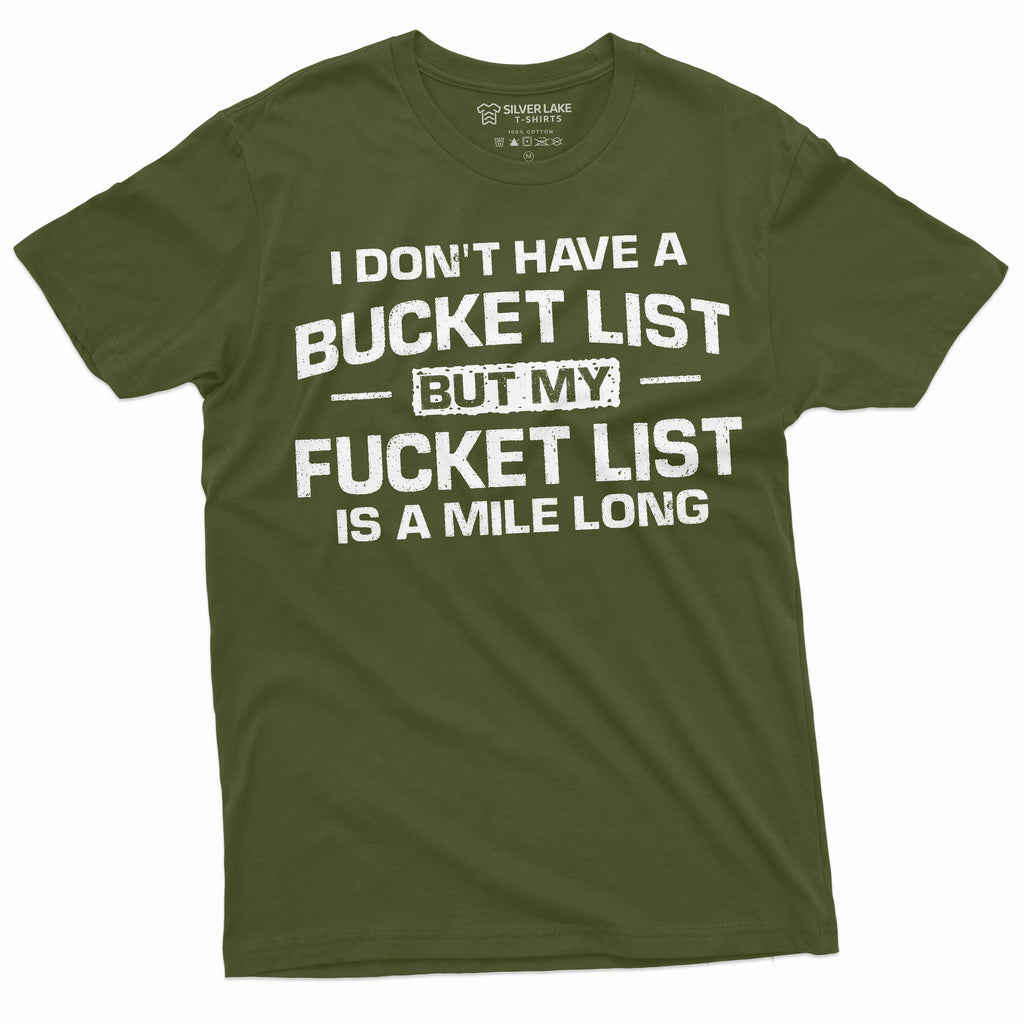 Men's Funny Bucket Fucket List T-shirt Birthday Humorous product image 4